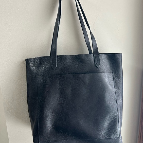 Black Leather Tote Bag - Picture 1 of 4